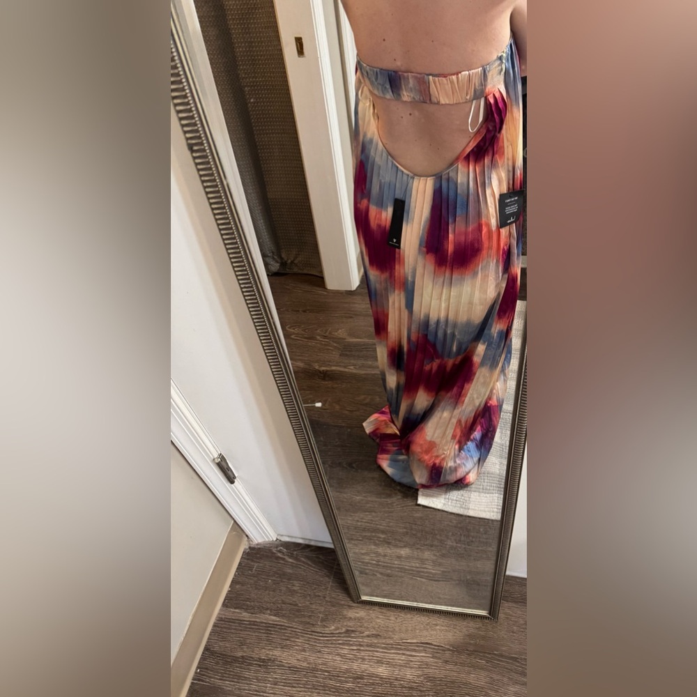 Lulu's Strapless Pink and Blue Maxi Dress - Picture 6 of 6